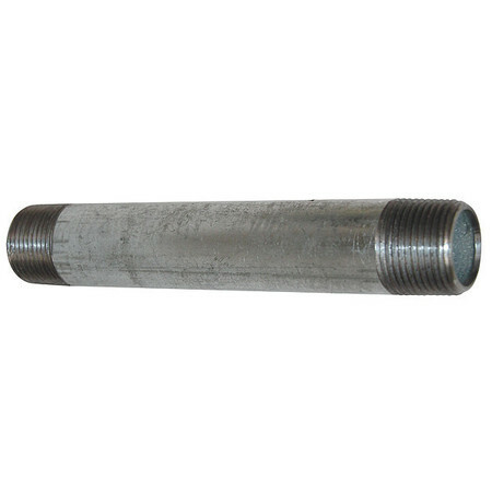 Zoro Select 6P826 1/" Mnpt X 4/" Tbe Galvanized Steel Pipe Nipple Sch 40