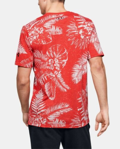 Details about  / Project Rock Aloha Camo Tee Dwayne Johnson Hawaiian Shirt 1351585-608 Medium Red