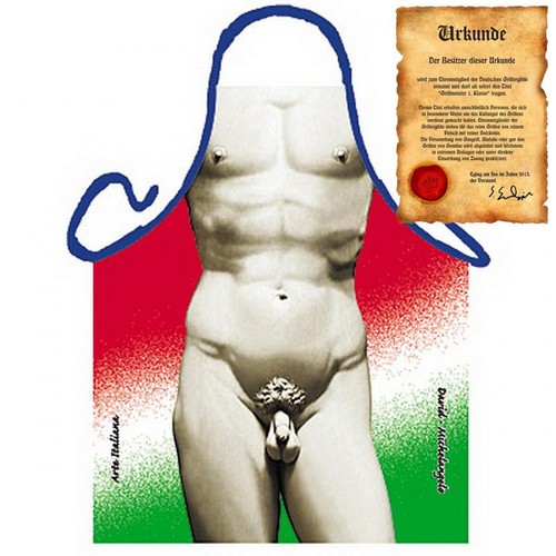David von Michelangelo Tricolore Kochschürze Italienische Schürze Urkunde