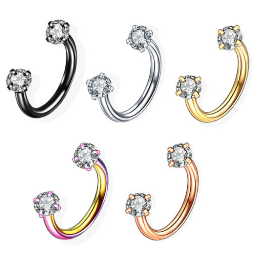 Hoop C-Shaped Ring L-Shaped Lip Eyebrow Stud Surgical Steel Piercing Jewelry