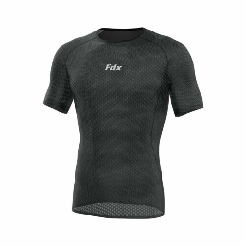 FDX Mens Half Sleeve Cool Mesh Base Layer Lightweight Running Cycling jersey//Top