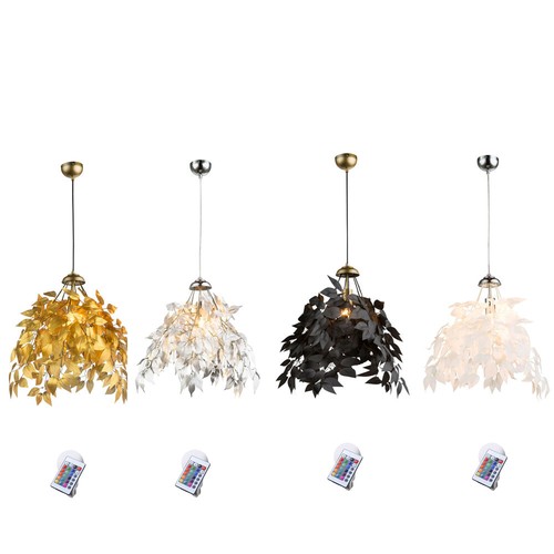 RGB LED Pendel Leuchten Fernbedienung Decken Hänge Lampen dimmbar Blätter Design