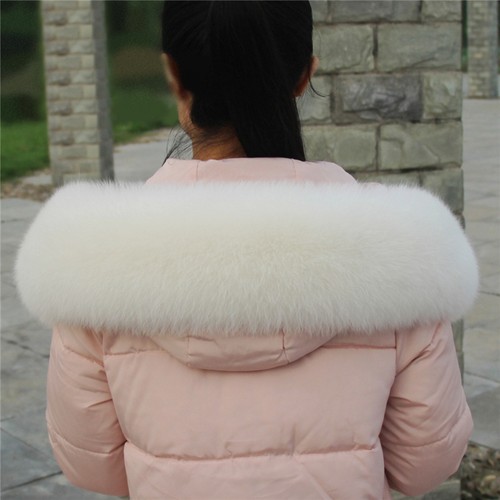 100/%Real Vulpes lagopus Fox Fur Collar Wrap ShawlDown Jacket Hood Trimming Scarf