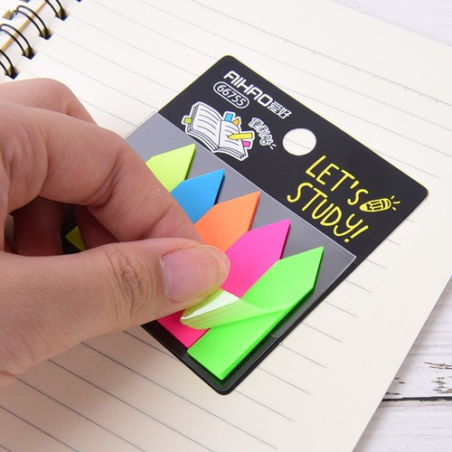 100X plastic self adhesive memo pad sticky notes bookmark marker index paper MN