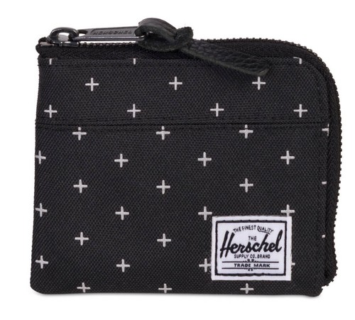 Herschel Johnny Rfid Wallet portefeuille BLACK Gridlock Noir Gris Nouveau