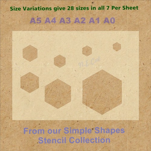 Simple Shape Hexagon Stencil Strong 350 micron Mylar not Hobby stuff #SSS006