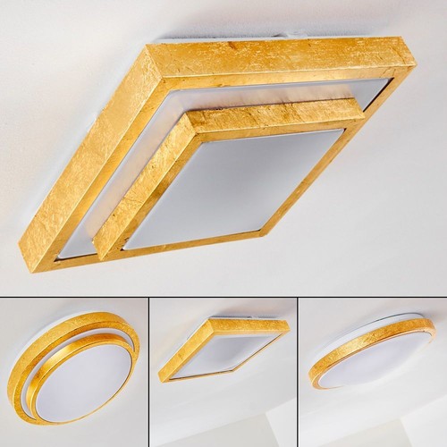 LED Deckenleuchte Sora Badezimmer Dusche Wohn Zimmer Flur Diele Waschraum Gold