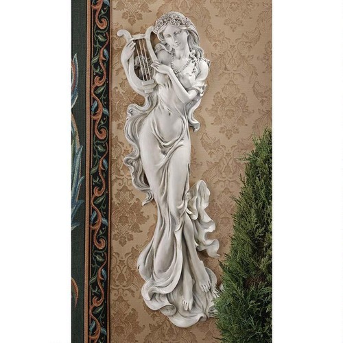 Greek Mythological Muse Of Music Euterpe Wall Sculpture Giver of Delight Statue
