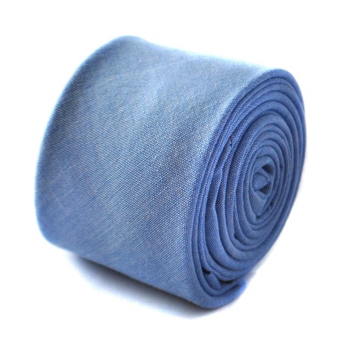 Frederick Thomas Hellblau Skinny Leinen Stil Krawatte FT1810