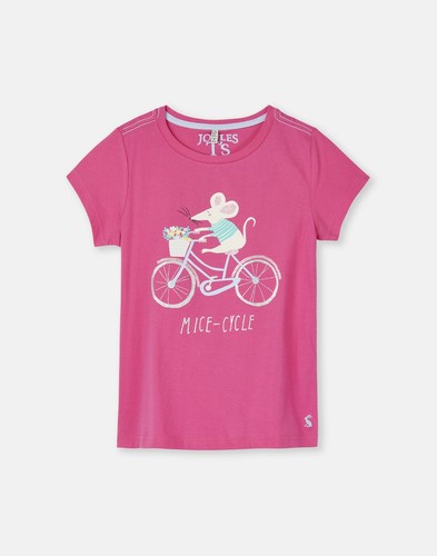 Joules serigrafia Tee in rosa brillante miceincycle