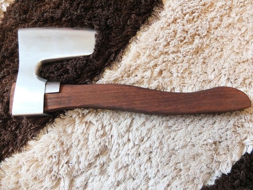 HATCHET METAL GUARD CUSTOM MADE HANDLE ※ STAINLESS STEEL BEARDED AXE