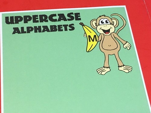 Banana Uppercase Lowercase A-Z Monkey Laminated Activity Cards