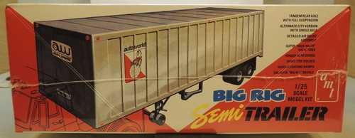 BIG RIG SIMI TRAILER AMT 1:25 SCALE 2-N-1 PLASTIC MODEL TRAILER KIT