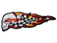 Checkered Flag Racing Speed Demon Skull Iron On Sew On Embroidered Patch 4.7/"