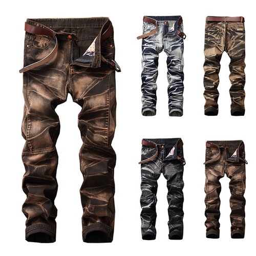 Mode Herren Dehnen-Jahrgang Enganliegend /& Regular Fit Designer Jeans