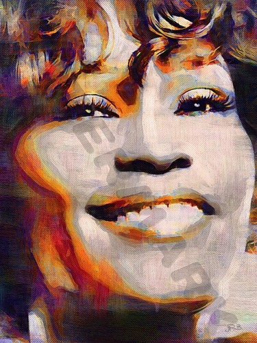 WHITNEY HOUSTON ART PRINT POSTER OIL PAINTING LLFF0217