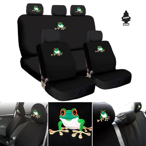 For Kia New Frog Embroidery Logo Car Seat Covers Headrest Full Set