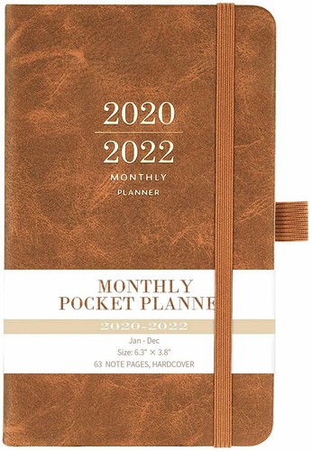 Three Year Pocket Monthly Calendar NEW 2020-2022 Monthly Pocket Planner