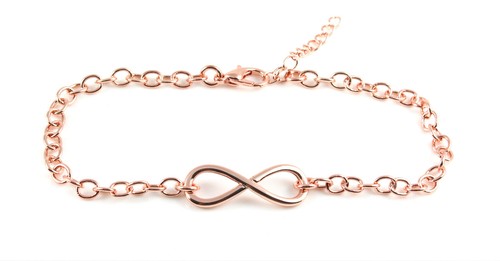 Armkette Infini Rose Plaqué Or 20 cm Infinity Armschmuck St Valentin
