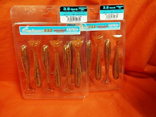 KEITECH FatSwing Impact 3.8/" SALTWATER VRS 6ea//12ttl 2pk #003 ROOTBEER