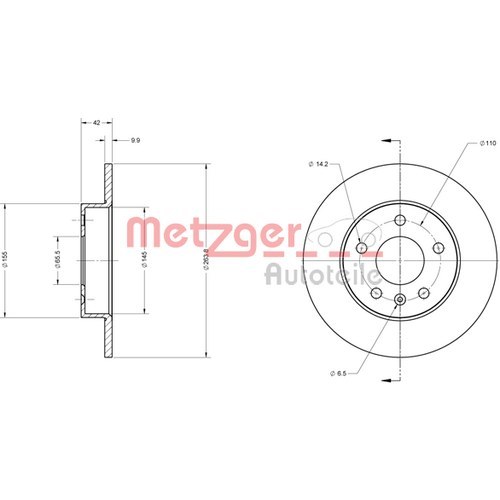 METZGER BREMSSCHEIBEN Ø263mm BREMSBELÄGE SET HINTEN OPEL ASTRA H 1.7 1.9 CDTI