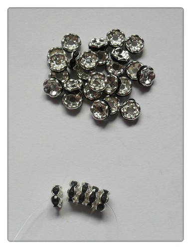 6mm Various Colours Available 30 x Resin Rhinestone Spacer Beads Rondelle