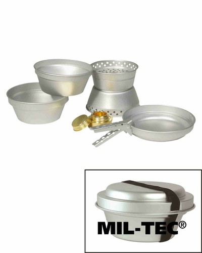 Mil-Tec KOCH-SET ALU 2 TÖPFE,PFANNE,KOCHER Kochuntensilien Outdoor Camping