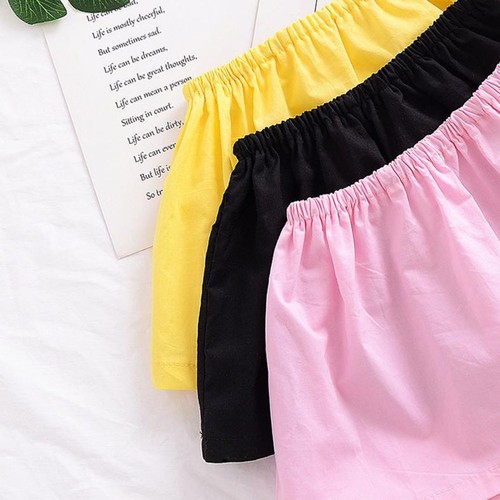 Newborn Infant Baby Kids Girls Solid T-shirt Off Shoulder Tops Outfits Clothes