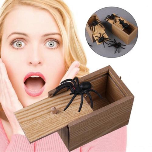 Halloween Holz Streich Spinne Scare Box Überraschung Witz Horror Lustige