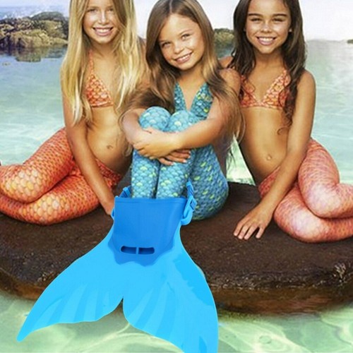 Kids Mermaid Swimming Dive Monofin Swimmable Tails Fin Training Flipper