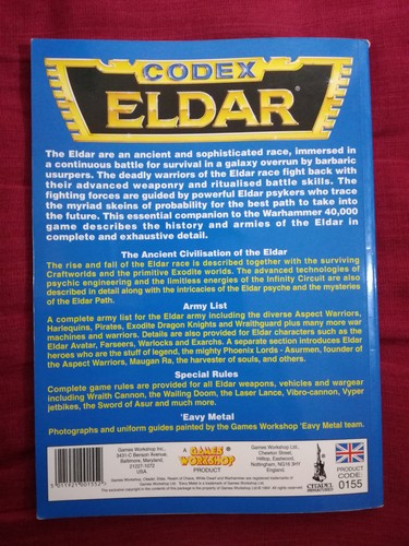 Eldar Craftworld Dark Harlequins Codex Warhammer 40k various editions select