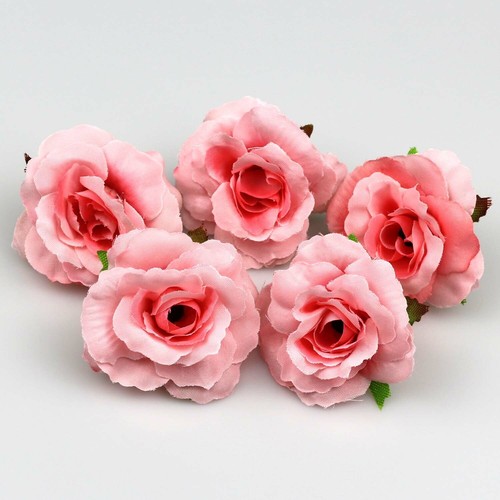 10//100Pcs Pink Silk Artificial Roses Flower Heads Bulk Fake Rose Wedding Bouquet
