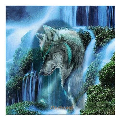 DIY 5D Diamond Painting Embroidery Wolf Cross Crafts Stitch Kit Home Decor Craft