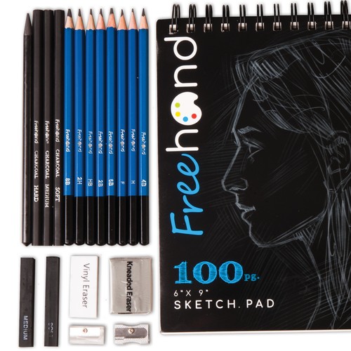 Complete Kit Drawing and Sketch Art Kit with 100 Page Sketch Pad