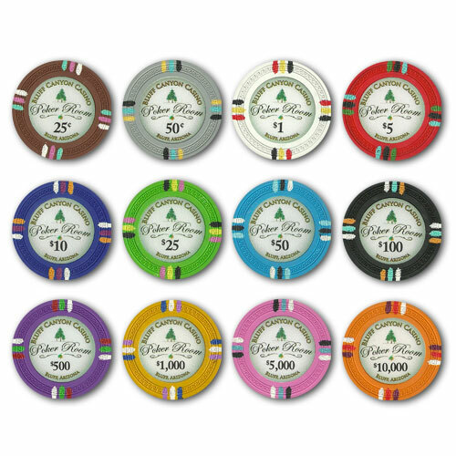 50 Yellow $1000 Bluff Canyon 13.5g Clay Poker Chips New Buy 2 Get 1 Free