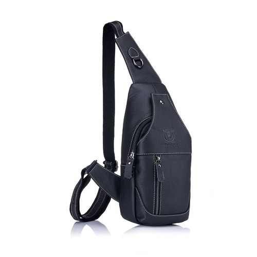 Mens Genuine Leather Sling Bag Chest Shoulder Backpack Travel Crossbody Satchel
