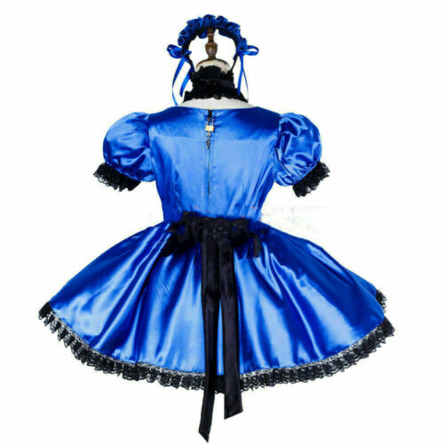 Details about / lockable Sissy maid satin dress cosplay costume Tailor-made @