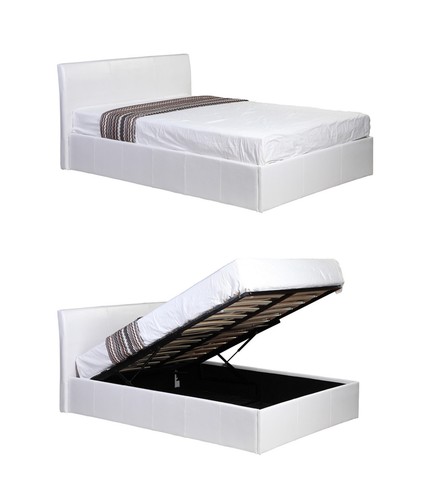 4ft6 Double Ottoman Storage Gas Lift Up Bed Optional Memory Foam Mattress
