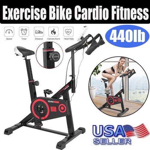 Pro Stationary Exercise Bike Cardio Indoor Cycling Bicycle Fitness LCD Display