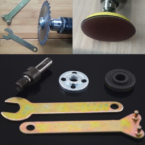 5Pcs Drill Adapter Shank Mandrel Cutting Disc Arbor For Angle Grinder Wrench