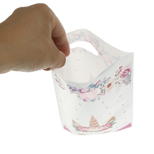 10pcs Unicorn Plastic Gift Bags Candy Bag Loot Bags For Kids Birthday Party#~