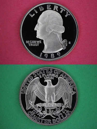 1989-S Clad Proof Washington Quarter Mirror Deep Cameo Combined Shipping