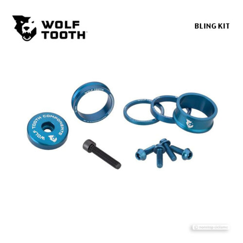 Anodized BLUE Wolf Tooth BLING KIT Headset Top Cap /& Spacers