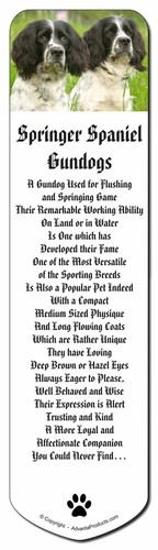 Book Mark Christmas Stocking Filler//Bi Springer Spaniel Dogs Bookmark AD-SS3BM