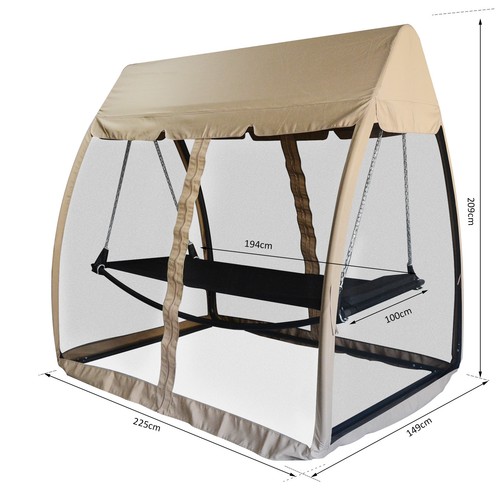 Outsunny Hammock Bed Swing Chair Garden Lounger Outdoor Gazebo w// Mesh