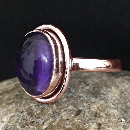 Gold Plated Wedding Ring G1262 Details about / 925 Sterling Silver Amethyst Gemstone Rose Gold
