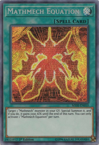 Secret Rare 1st Edition x1 MYFI-EN010 Near Mint Mathmech Equation