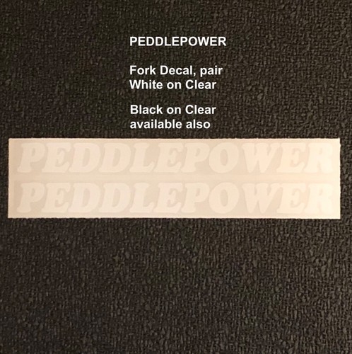 One Pair POWERLITE or PEDDLEPOWER Frame or Fork Decals 4 different /& 3 colors