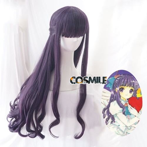 Card Captor Sakura Tomoyo Daidouji Cosplay Curly Hair Wig Purple black Cartoon