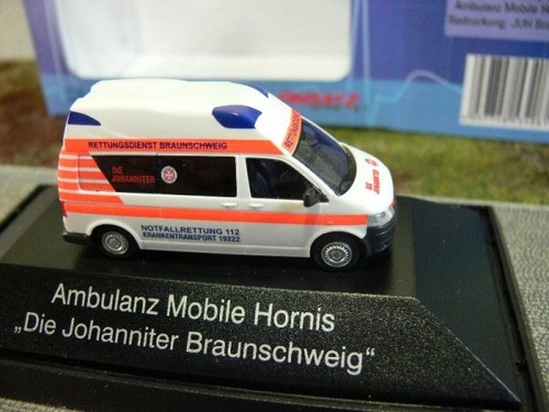 1//87 Rietze Hornis Silver Ambulanz Die Johanniter Braunschweig 53408